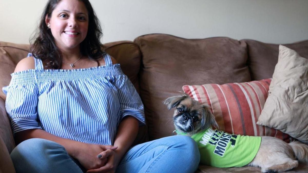 Melissa Rojas with her pet Pekingese Gizmo.