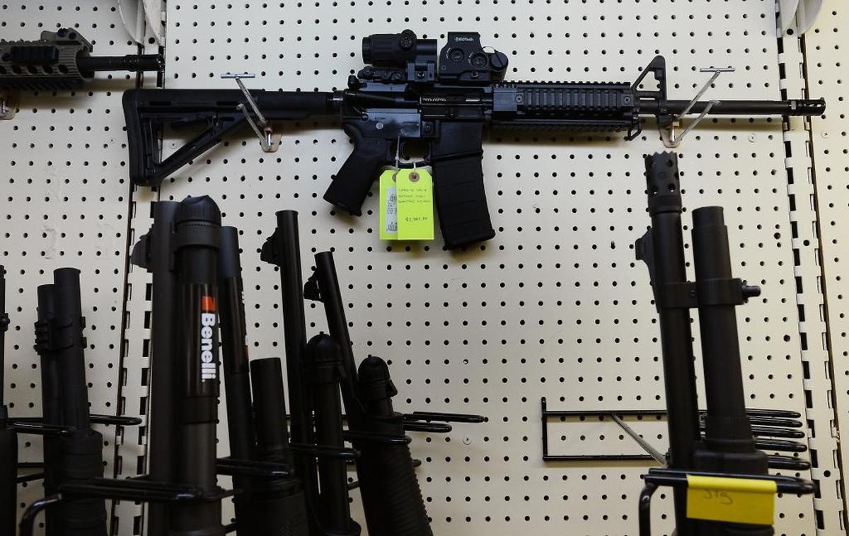On display at a gun shop in Wendell, N.C., is an AR-15 assault rifle manufactured by Core15 Rifle Systems, on Dec. 18, 2012.