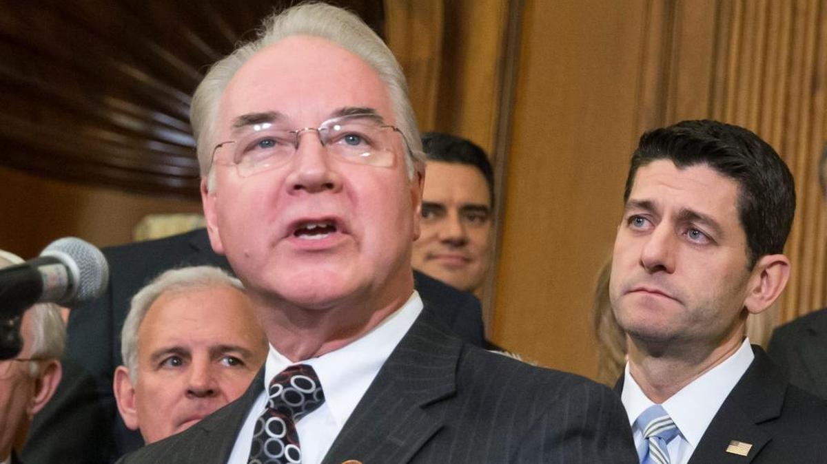 Health and Human Services Secretary Tom Price speaks on Capitol Hill in Washington in January joined by House Speaker Paul Ryan, a Wisconsin Republican, at his right. Ryan and Price support the American Health Care Act, part of the Republican plan to repeal and replace the Affordable Care Act. This week, the AARP, the lobbying group for older Americans, said that the AHCA would force 450,000 Floridians ages 50 to 64 years old to pay more in premiums for health insurance.