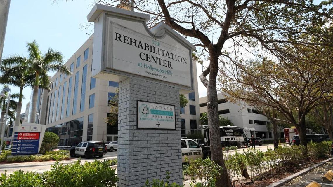 Police surround the Rehabilitation Center at Hollywood Hills, which had no air conditioning after Hurricane Irma knocked out power. Three people died at the center and others died later after being evacuated to Memorial Regional Hospital.