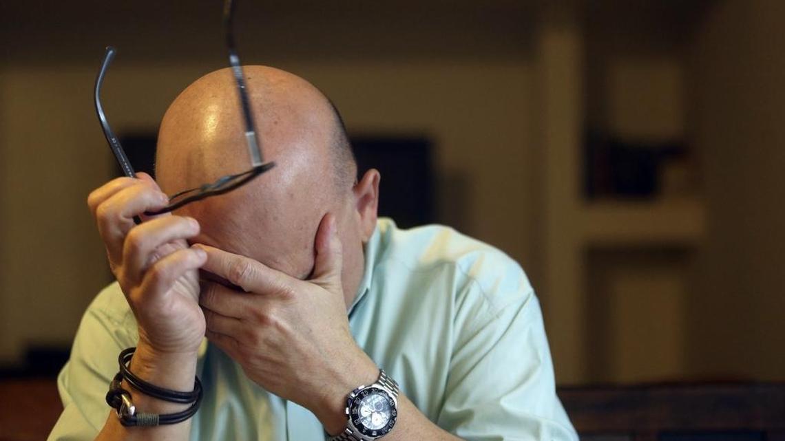 Carlos Marquez becomes emotional on Friday, Jan. 15, 2016, as he talks about the recent death of his daughter-in-law, Maria Huaman.