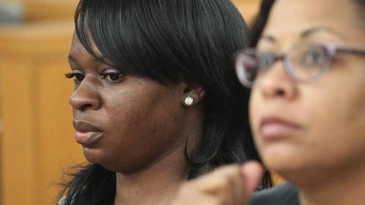 Marjorie Dufrene appears in a Miami-Dade courtroom.