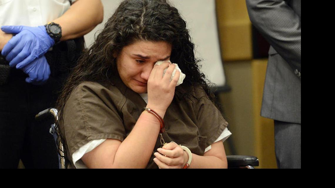 
A tearful Kayla Mendoza, infamous for tweeting “2 drunk 2 care” before driving the wrong way on the Sawgrass Expressway and killing two other young women, apologizes to families in court earlier this year. A judge gave her 24 years in prison.
