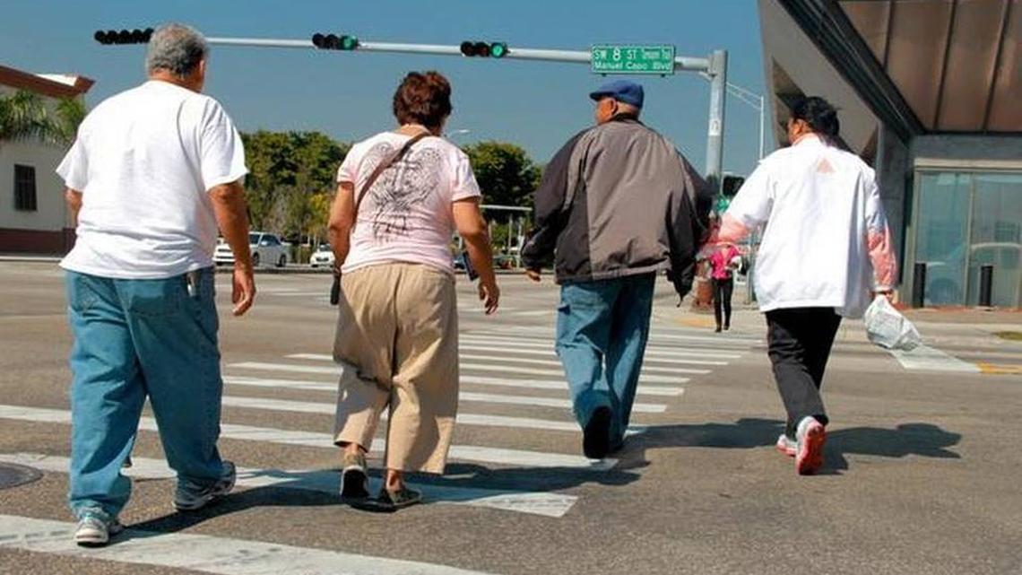 Elderly couples cross a Little Havana street in 2015. Florida consistently ranks as the worst state for pedestrian safety.