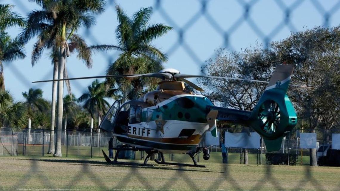 The scene outside Marjory Stoneman Douglas High School on Wednesday.