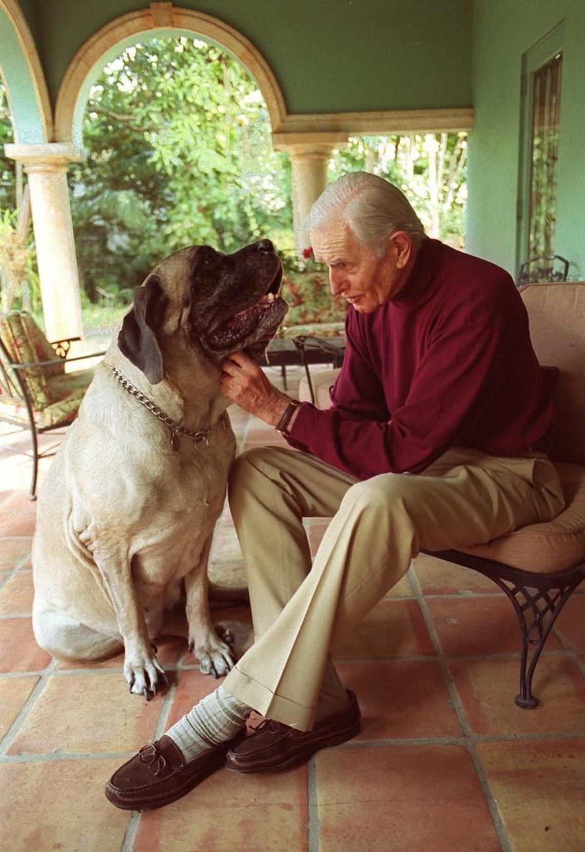 Judge William Hoeveler with his dog, Maggie, a mastiff, in an undated photo.
