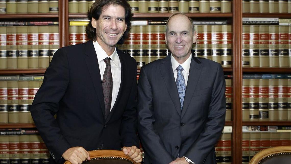 Appellate lawyer Richard Strafer, right, with Miami criminal defense attorney Howard M. Srebnick. Strafer died on Friday.