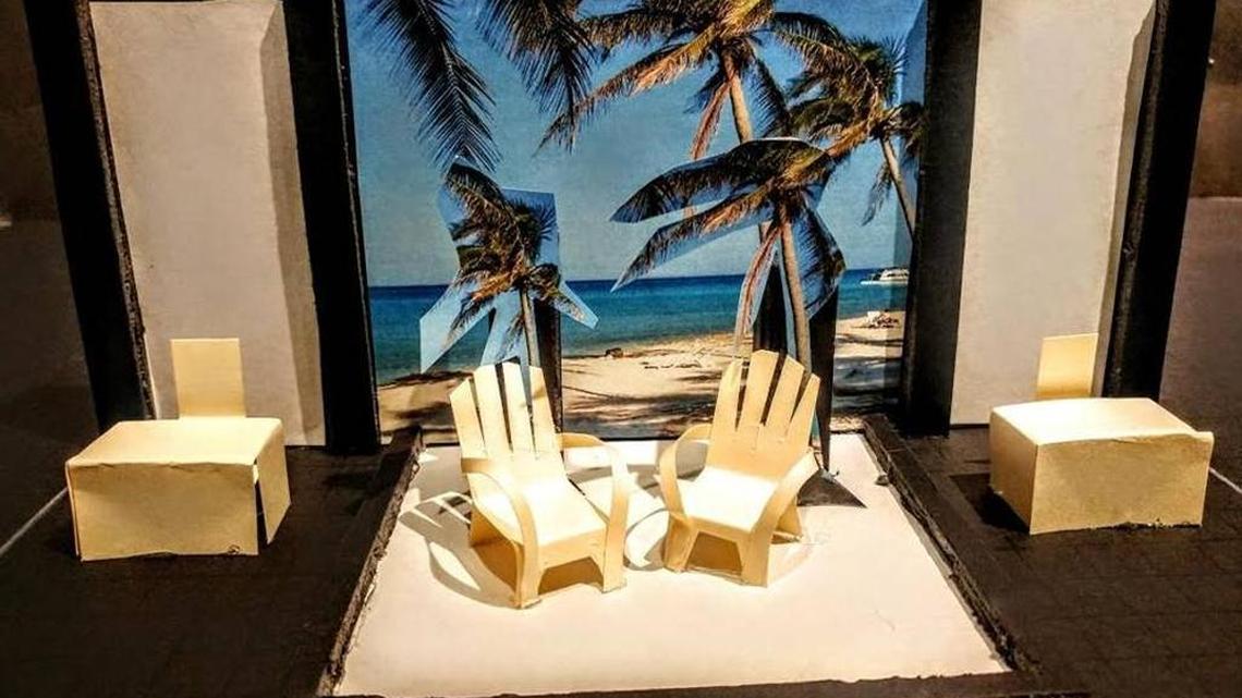 Cuban beach scene behind La Floridita at CubaNostalgia sponsored by Sunshine Health