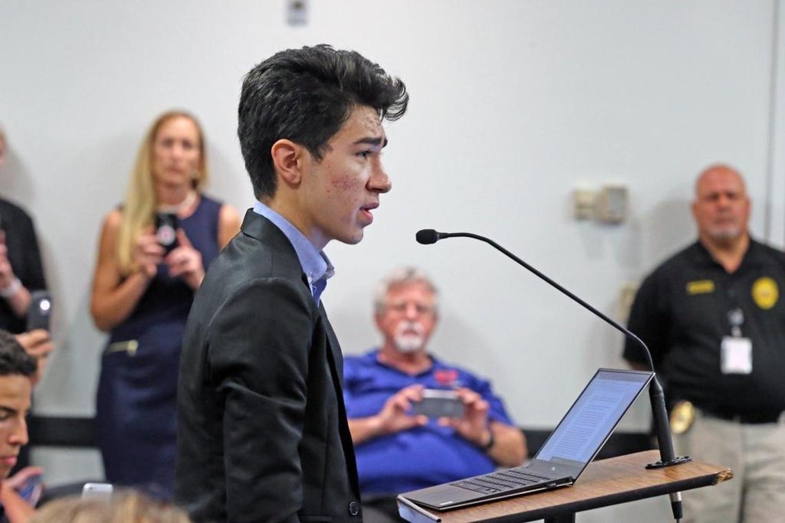 Kenneth Preston presents a report to the Broward School Board related to the Marjory Stoneman Douglas HS shooting, April 10, 2018.