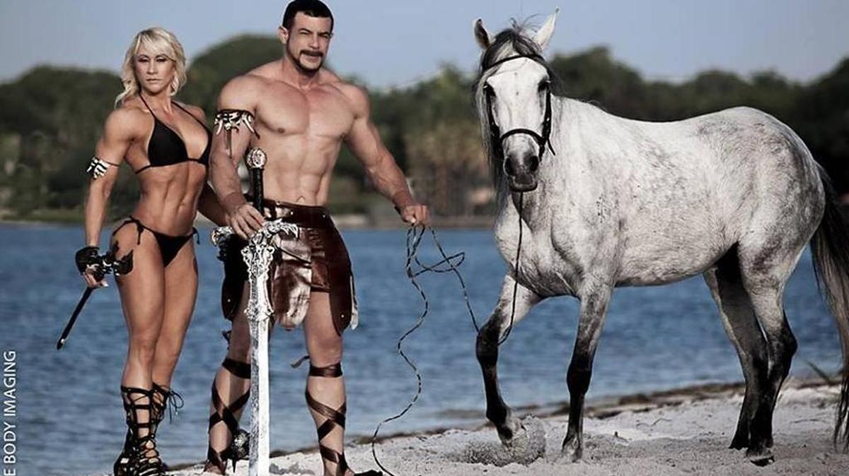 Alex Paez and his wife, a fellow bodybuilder named Migdalia Cowan, posted fantasy-style photos on social media.