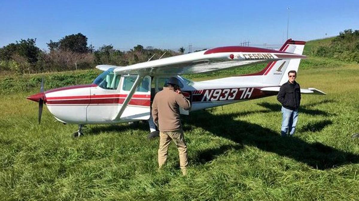 A pilot made an emergency landing on the side of U.S. 27 in Weston.