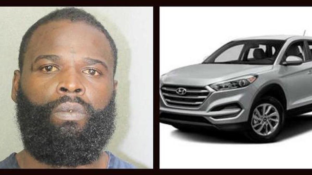 The Broward Sheriff’s Office is looking for Bruce Williams who may be in a silver Hyundai Tuscon, similar to the one pictured. Williams is wanted after detectives say he shot and kidnapped his girlfriend May, 8, 2017.