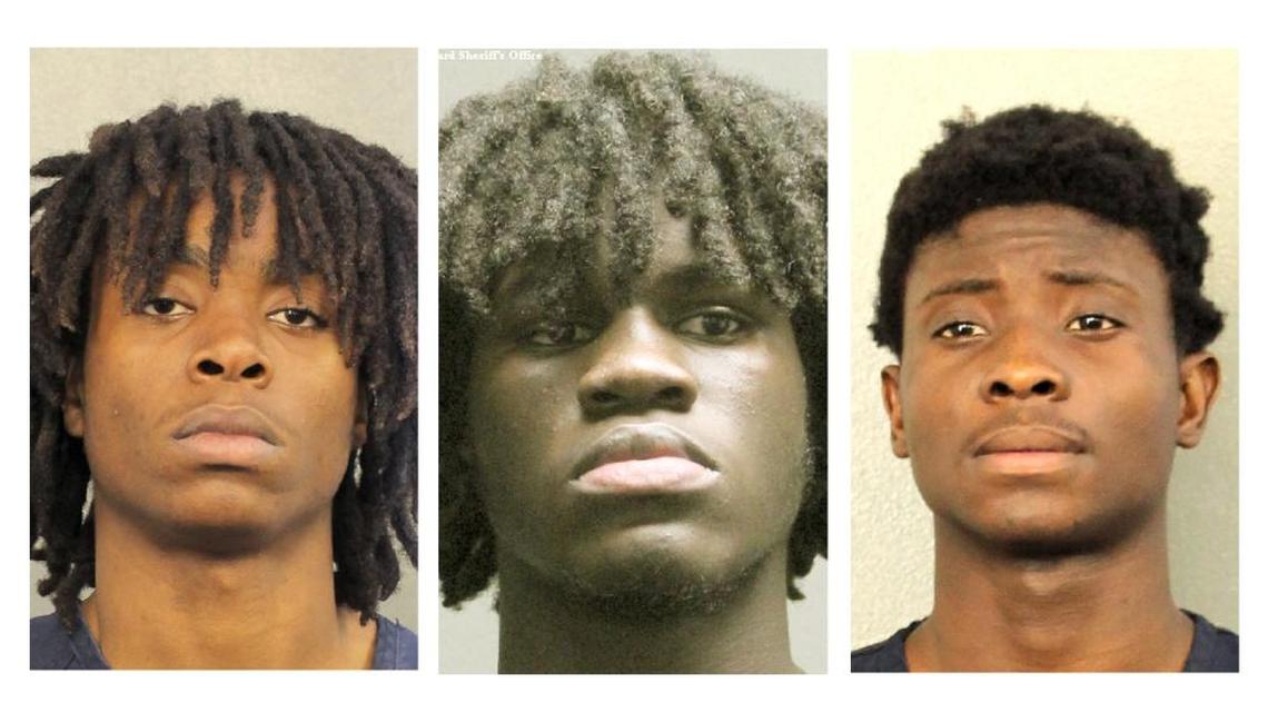 From left: Woolvens Bazile, who turned 18 Saturday; Stervenson Isma, who’ll turn 17 in two weeks; and Amazan Robensky; who turned 17 on Wednesday, are shown in these booking photos from the Broward County Sheriff’s Office. Fort Lauderdale police arrested eight teenage males Tuesday, June 14, 2016, after a 16-year-old girl said they gang raped her for several hours in an abandoned house. Three teens will be charged as adults with multiple counts of sexual battery.