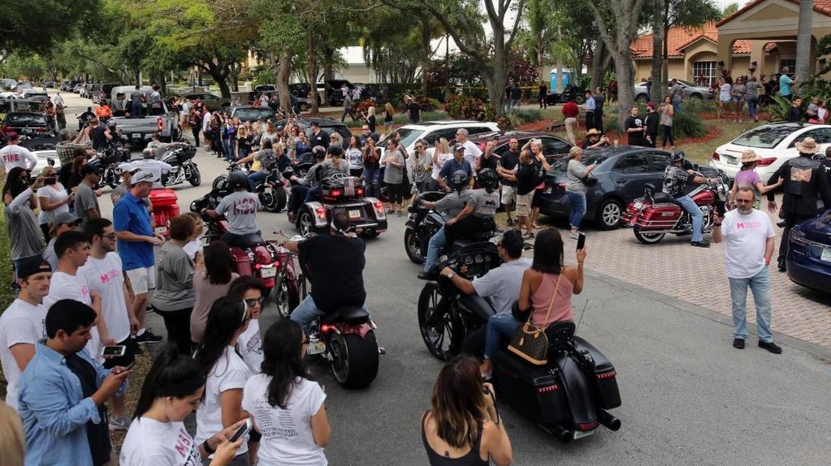 Participants during a fundraiser and motorcycle ride held in Coral Springs on Saturday, March 31, 2018, for Meadow Pollock, one of the young students who died in the shooting at Marjory Stoneman Douglas High School in February.