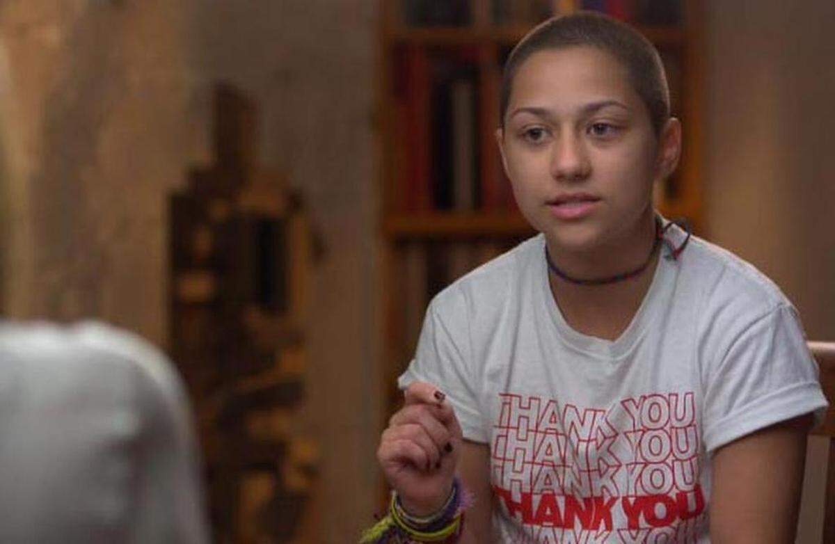 Stoneman Douglas student Emma Gonzalez speaks during an interview on “60 Minutes” Sunday night.