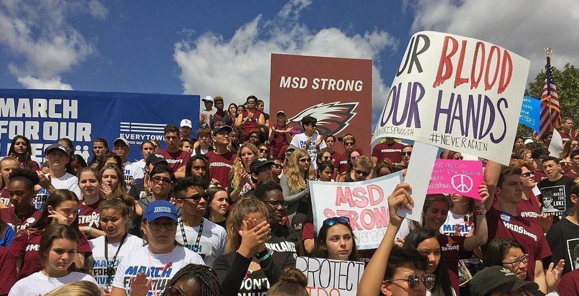 Maroon "MSD Strong" T-shirts helped raise money for the Marjory Stoneman Douglas PTSA.