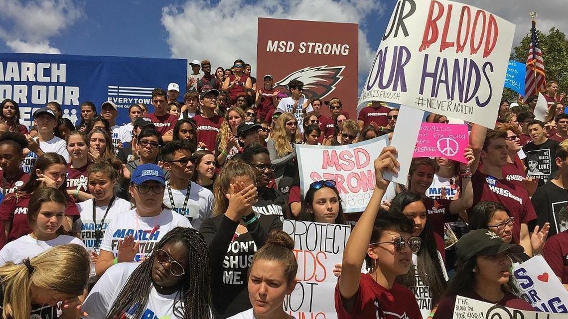 Maroon "MSD Strong" T-shirts helped raise money for the Marjory Stoneman Douglas PTSA.