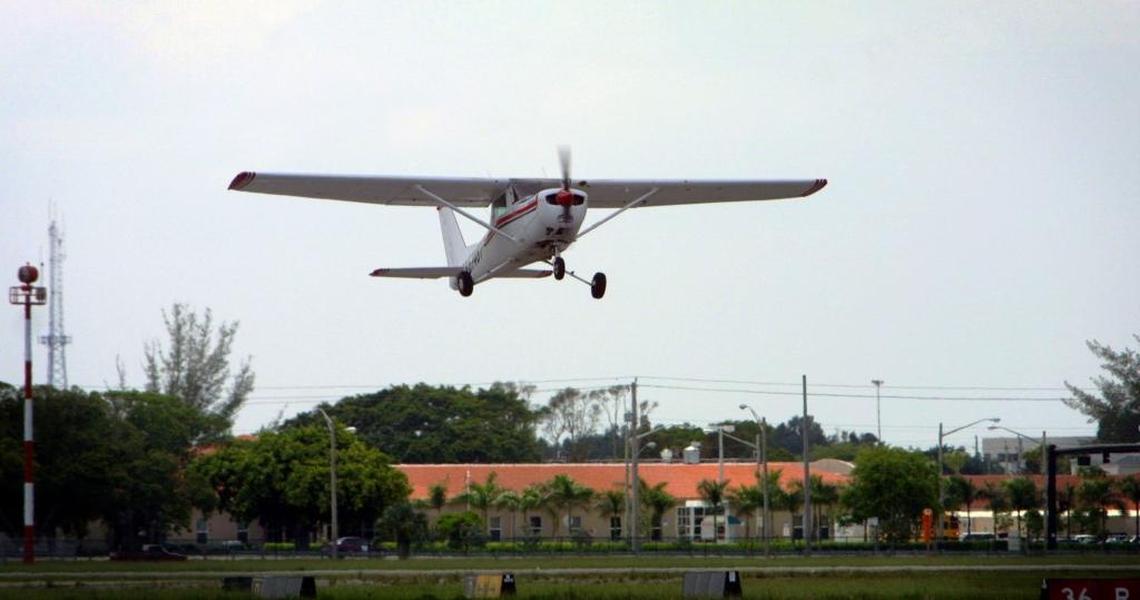 Herald 2001 file photo of plane taking off from North Perry Airport.