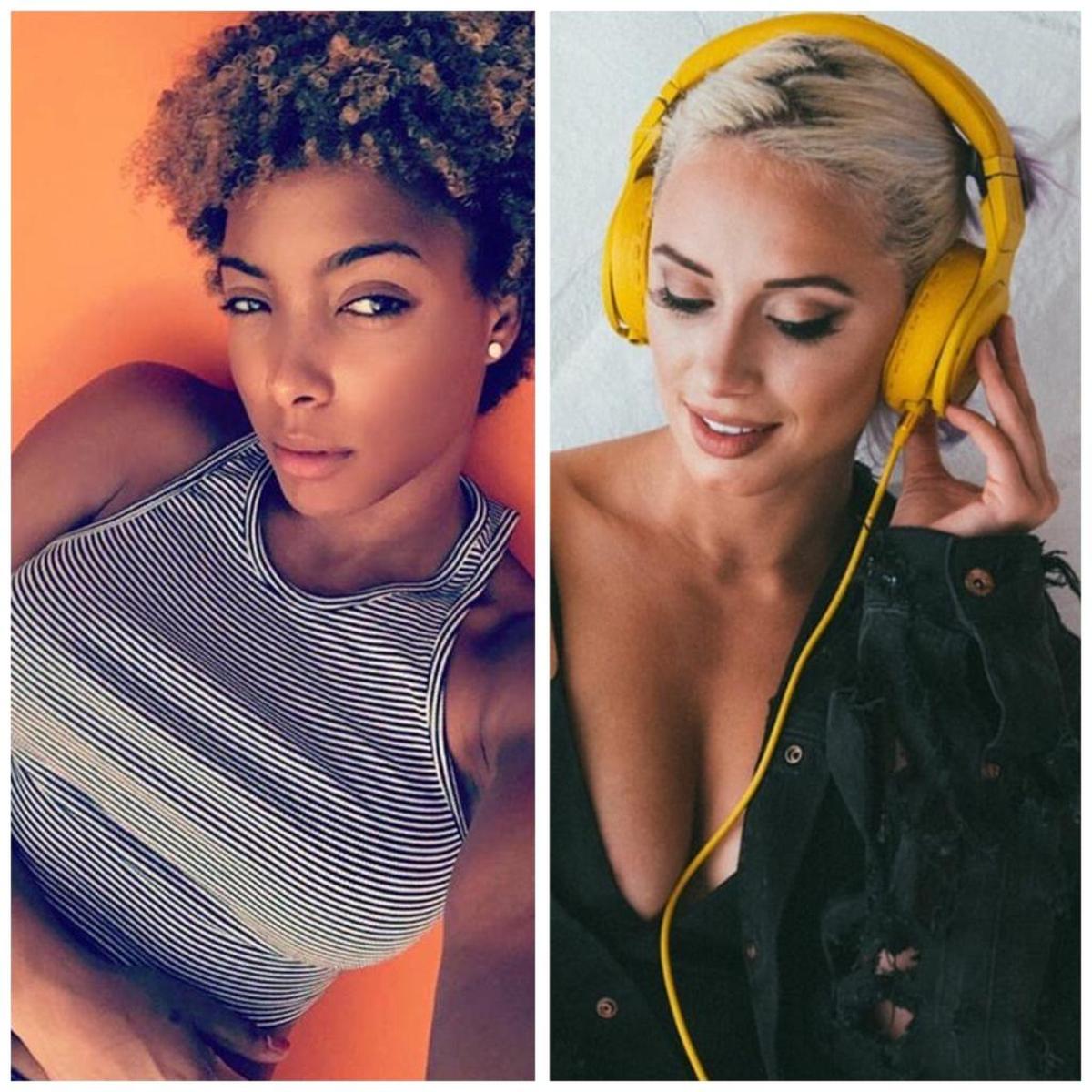 Hencha Voigt, left, has been ordered to give police her iPhone pass code. She is accused of extorting social-media celebrity YesJulz, right.