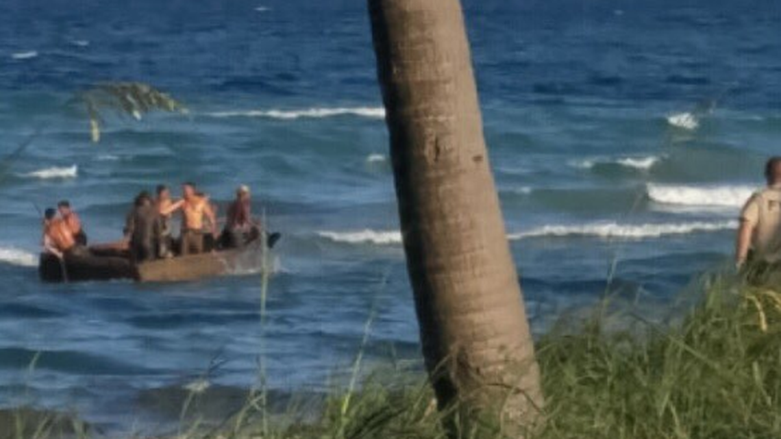 Cuban migrants washed ashore on Dania Beach Saturday night.
