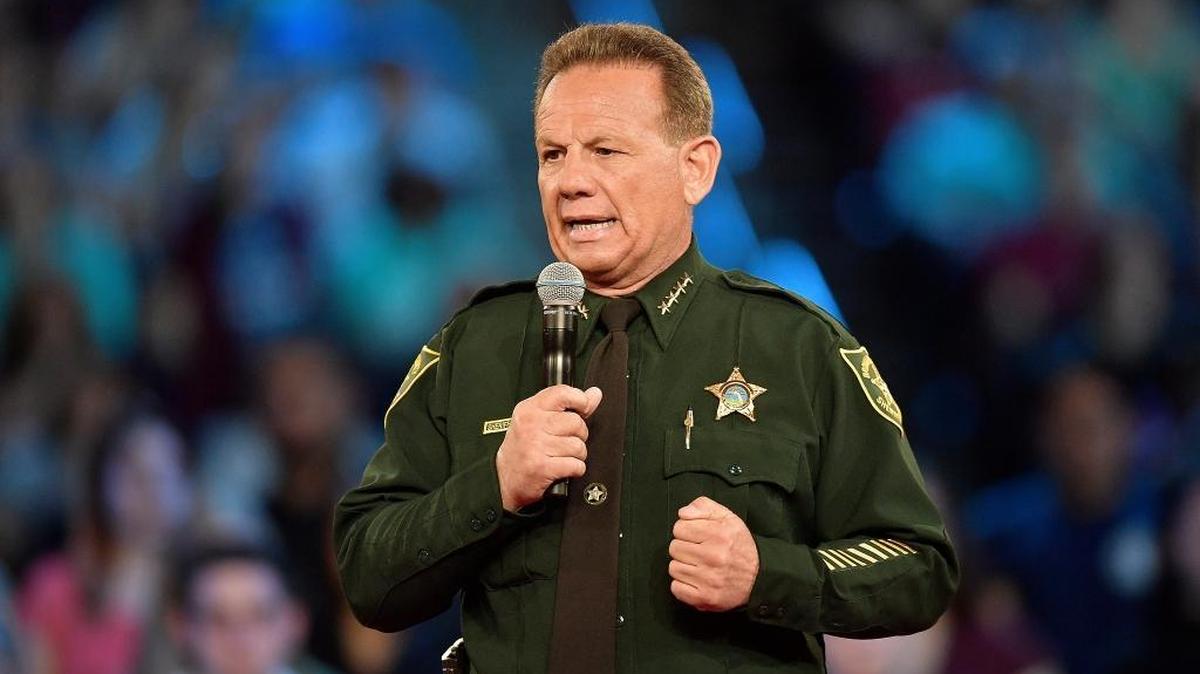 Broward County Sheriff Scott Israel takes the microphone at a CNN town hall meeting on the Marjory Stoneman Douglas massacre, where he received cheers for ‘calling B.S.’ on the NRA. In the days and weeks that followed, the performance of his deputies at Parkland came under increased scrutiny.