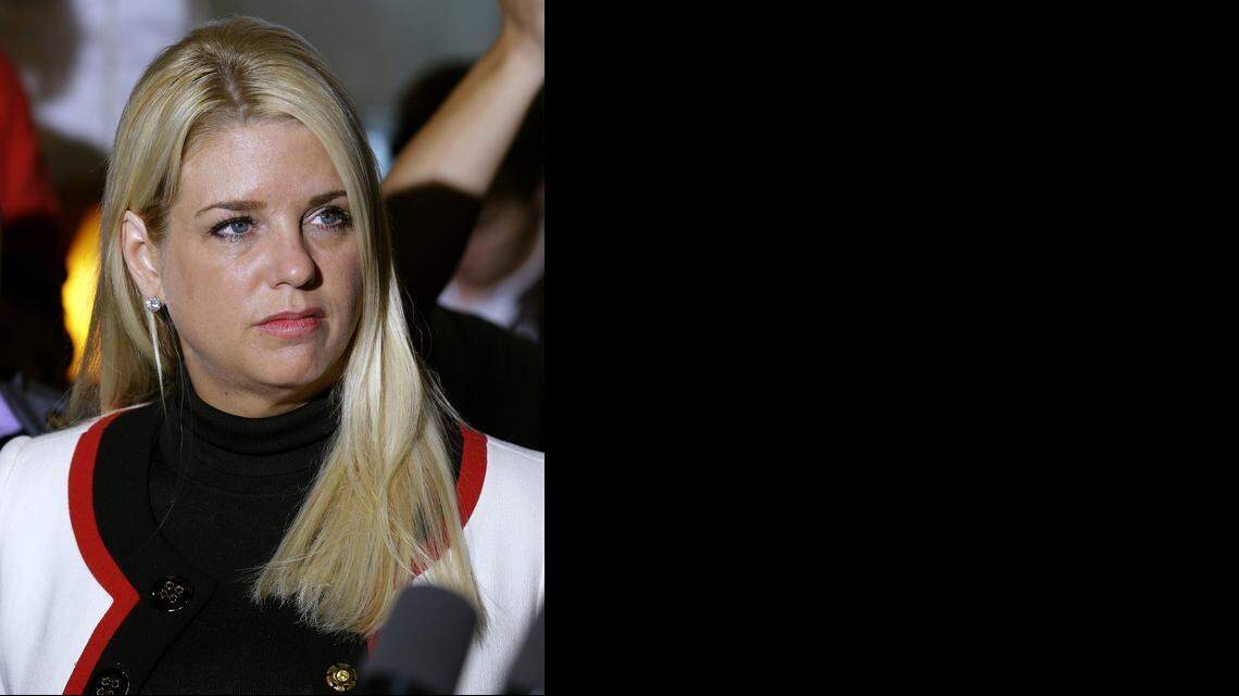 
Florida Attorney Gen. Pam Bondi looks on during as Florida Gov. Rick Scott delivers a campaign speech Monday, Nov. 3, 2014, in Clearwater, Fla. Bondi is yet to comment on a Miami-Dade judge’s decision to allow gay marriages.
