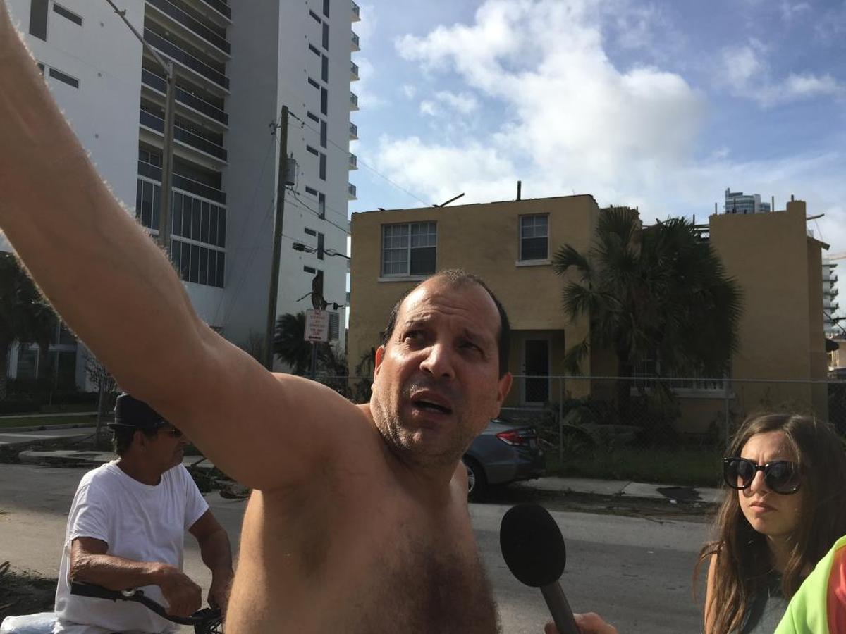 Eddie Gonzalez says he watched Hurricane Irma rip the roof off his neighbor’s house. He locked himself in the bathroom and tied himself to a pipe.