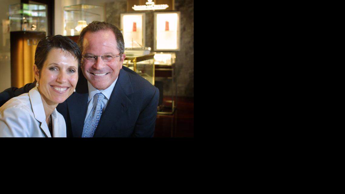
Mark Levinson and his wife, Robin pictured in 2004 at one of their Broward jewelry stores.


