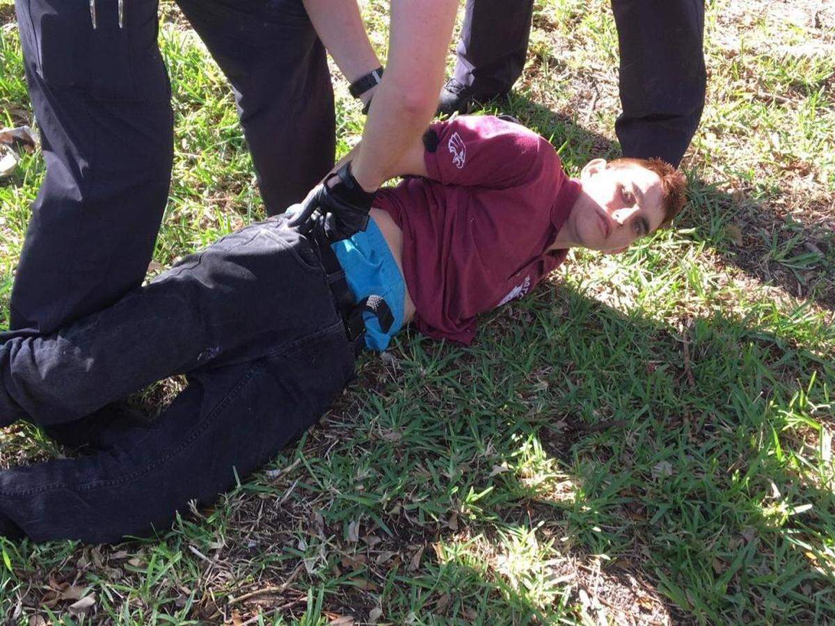 Shooting suspect Nikolas Cruz is arrested on Feb. 14, 2018.