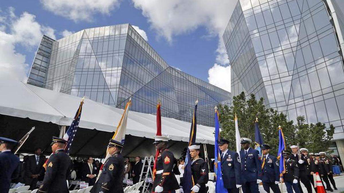 
The Benjamin P. Grogan and Jerry L. Dove Federal Building, which was dedicated Friday, April 10, 2015, located at 2030 SW 145th Ave. in Miramar, was named for two fallen FBI agents.
