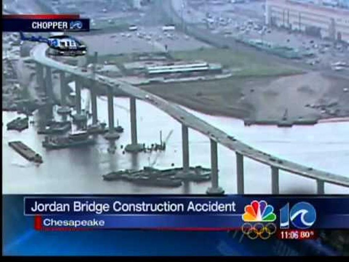 In 2012, a 90-ton piece of concrete, 52 feet long and 10 feet wide, plunged to the ground when a portion of the Jordan Bridge, then under construction, collapsed near Norfolk, Virginia. The Virginian-Pilot newspaper reported that the builder did not get a manufacturer’s written consent before it modified a girder that ultimately failed. The engineer on the project was FIGG Bridge Group.