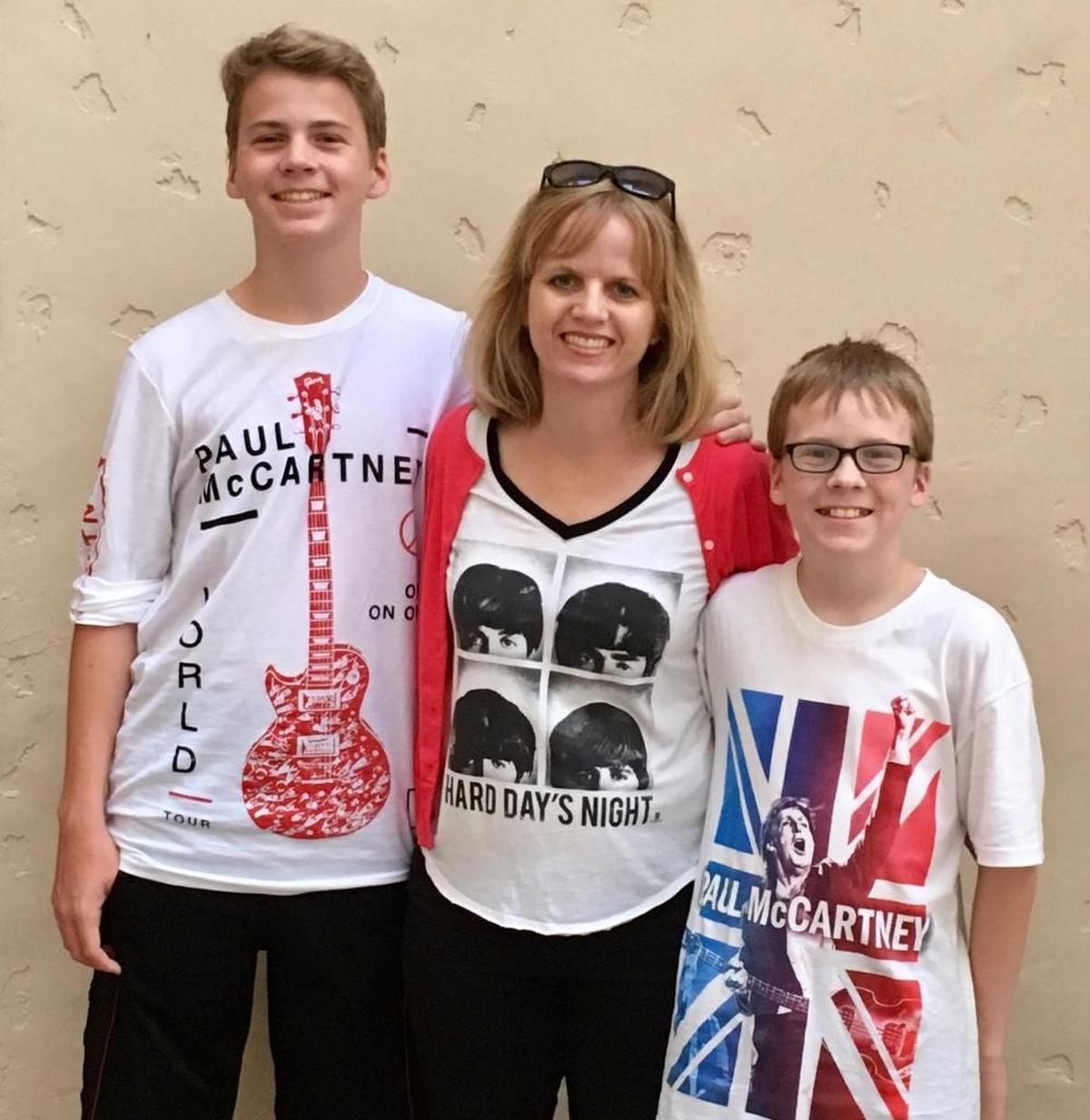 Broward teacher Annika Dean with her sons, Austin Foote, left, and Brandon Foote. Austin is a freshman at Marjory Stoneman Douglas High School.