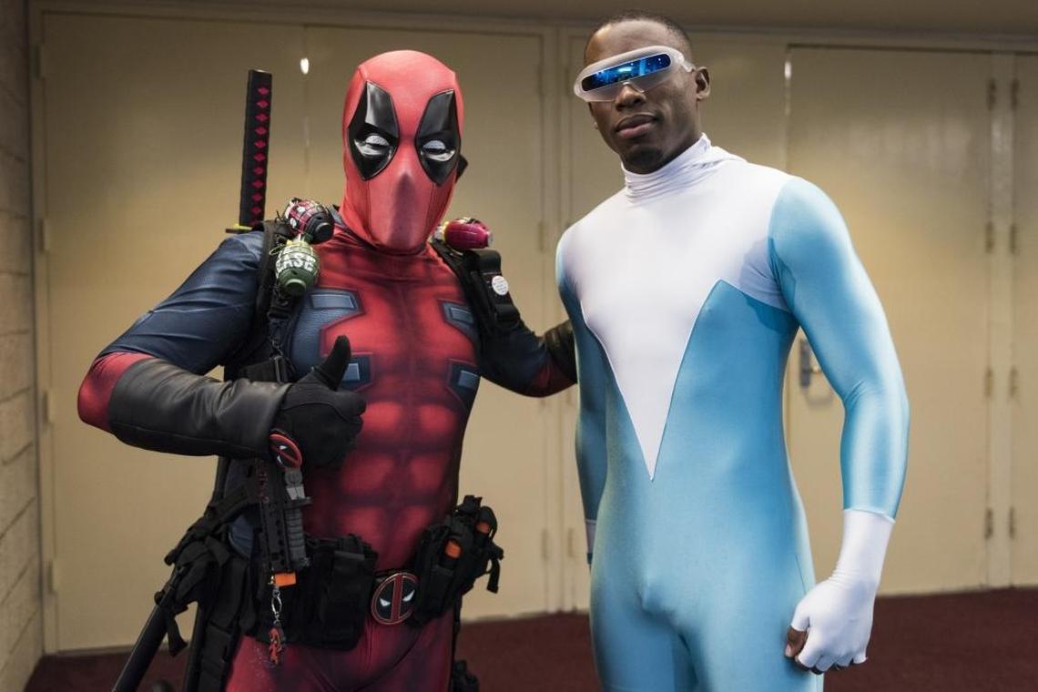 Supercon attendees pose for a portrait in their costumes at the 12th annual Florida Supercon at the Greater Fort Lauderdale Convention Center on Saturday, July 29, 2017.