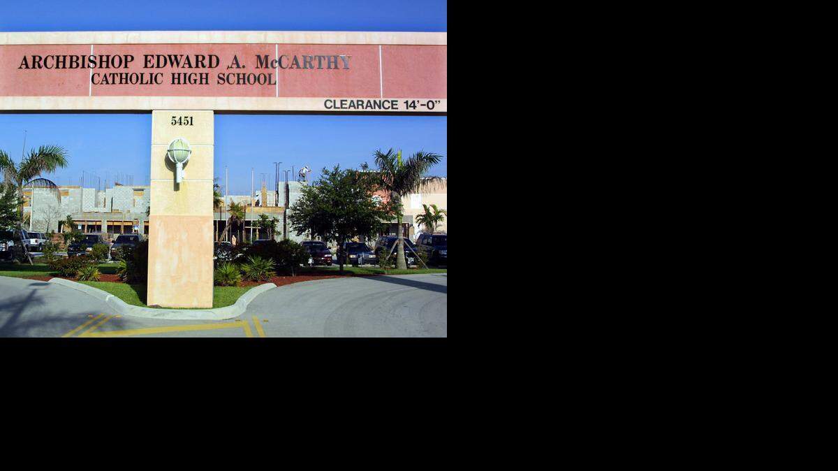 
Despite the discovery of a threatining video, Archbishop A. McCarthy High in Southwest Ranches conducted a normal school day.
