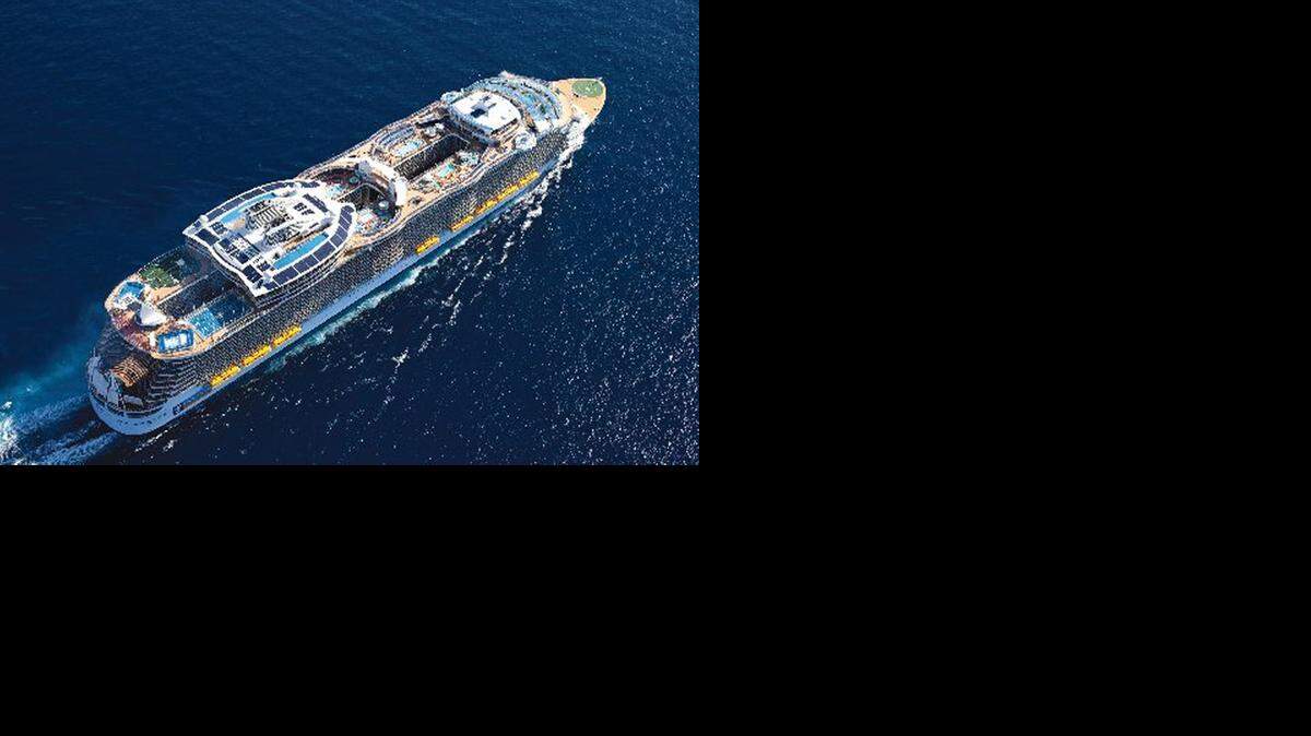 
Aerial view of Royal Caribbean’s Oasis of the Seas. 
