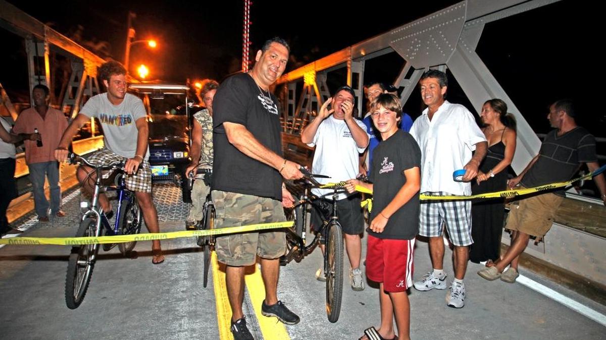 Julian Siegal and Costello Sazera cut a ribbon on the Snow-Reed Swing Bridge on SW 11th Ave in Fort Lauderdale in 2010 after a multi-million renovation that lasted almost a year.