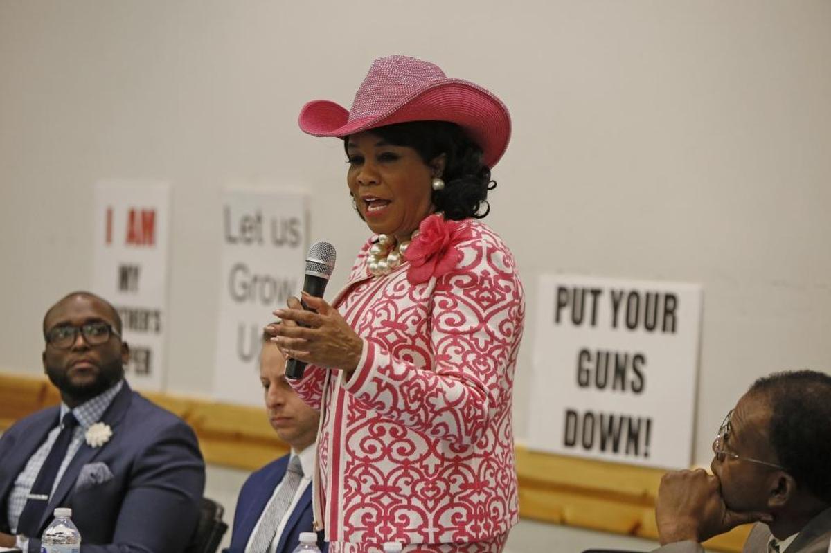 U.S. Rep. Frederica Wilson spoke at a town hall on gun violence and school safety at Betty T. Ferguson Recreational Auditorium in Miami Gardens in April. She organized Wednesday's forum on gun violence in Washington.