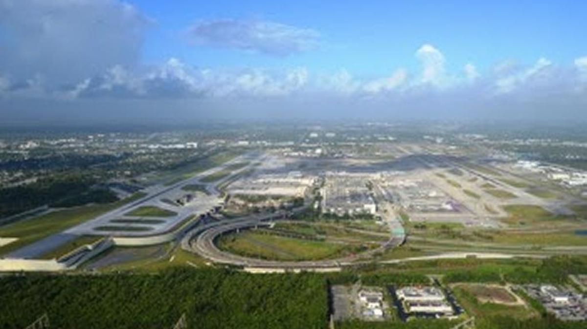 Fort Lauderdale-Hollywood International Airport. The new elevated south runway is on the left.
