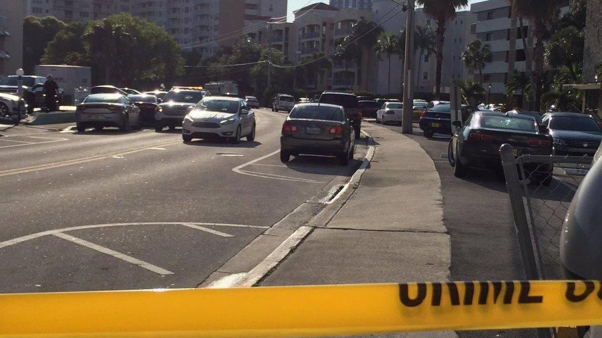 The scene in Golden Isles in Hallandale Beach.