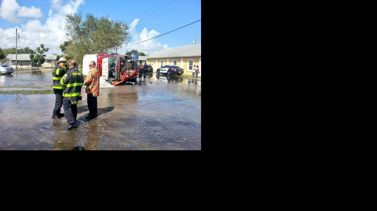 
An accident involving a Broward Sheriff Fire Rescue truck and a car at North 23rd Avenue and Raleigh Street in Hollywood Thursday afternoon sent several people to the hospital including at least two firefighters.
