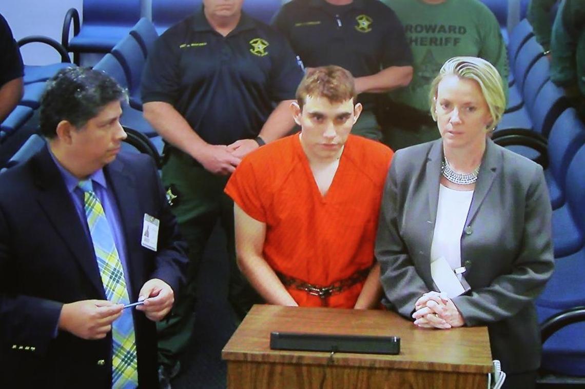 School gunman Nikolas Cruz makes a video appearance in Broward County court before Judge Kim Theresa Mollica on Thursday, Feb. 15, 2018.