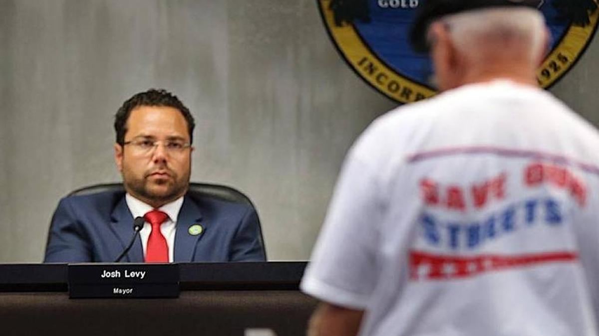 Mayor Josh Levy listens to speakers during an August commission meeting on whether to change the names of streets that bear the name of Confederate generals. On Wednesday, Nov. 15, 2017, the commission changed the street names to Freedom, Hope and Liberty.