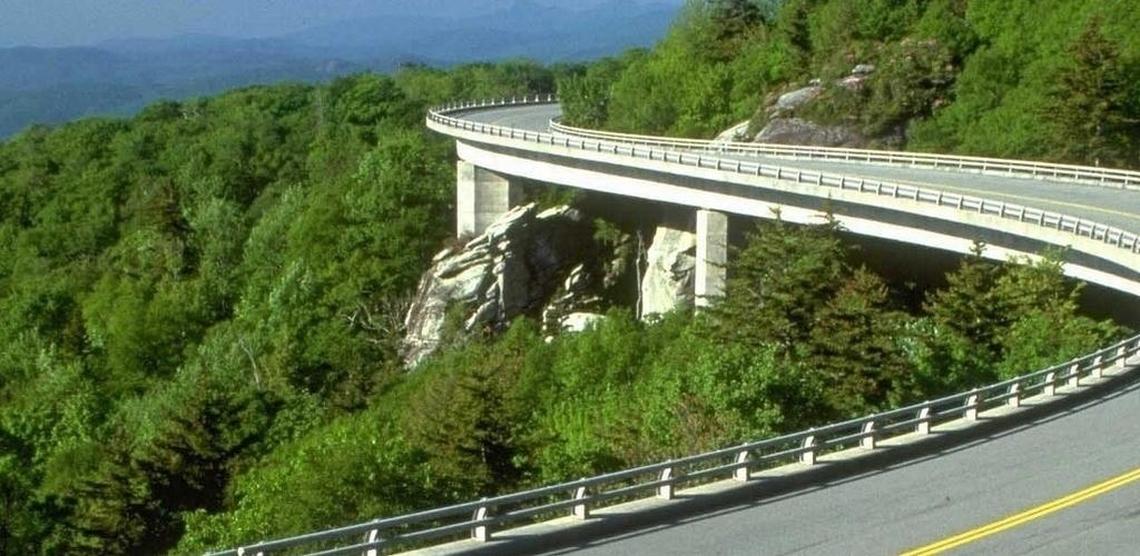 The Linn Cove Viaduct, part of the Blue Ridge Parkway in North Carolina, is one of the signature projects designed by FIGG Bridge Group.