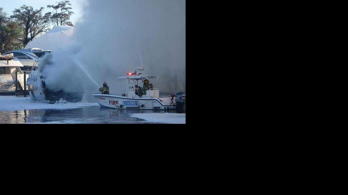 
Fort Lauderdale Fire Rescue responded to a fire that burned two boats in Fort Lauderdale Sunday morning.
