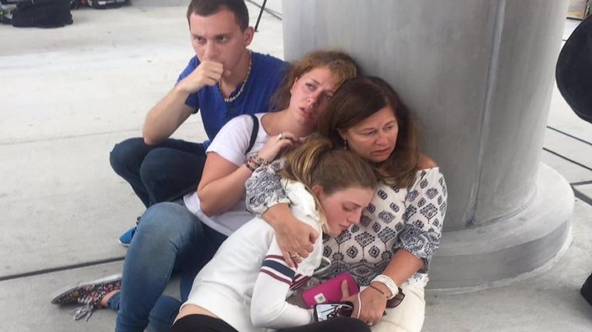 The Hazelgrove family from Chicago, having made its way safely out of the carnage, sat down and took stock.