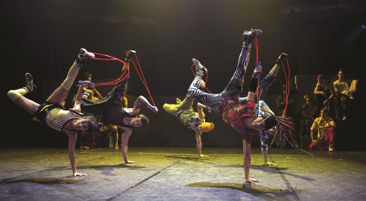 Billed as “a mind-blowing fusion of new theatrical circus and urban dance,” Cirque Eloize iD, which is playing this weekend at the the Adrienne Arsht Center for the Performing Arts, is a dazzling, high-energy show that offers something for everyone, featuring acrobats, break dancers and contortionists, plus a grand finale with a one-of-a-kind “trampowall” act. 