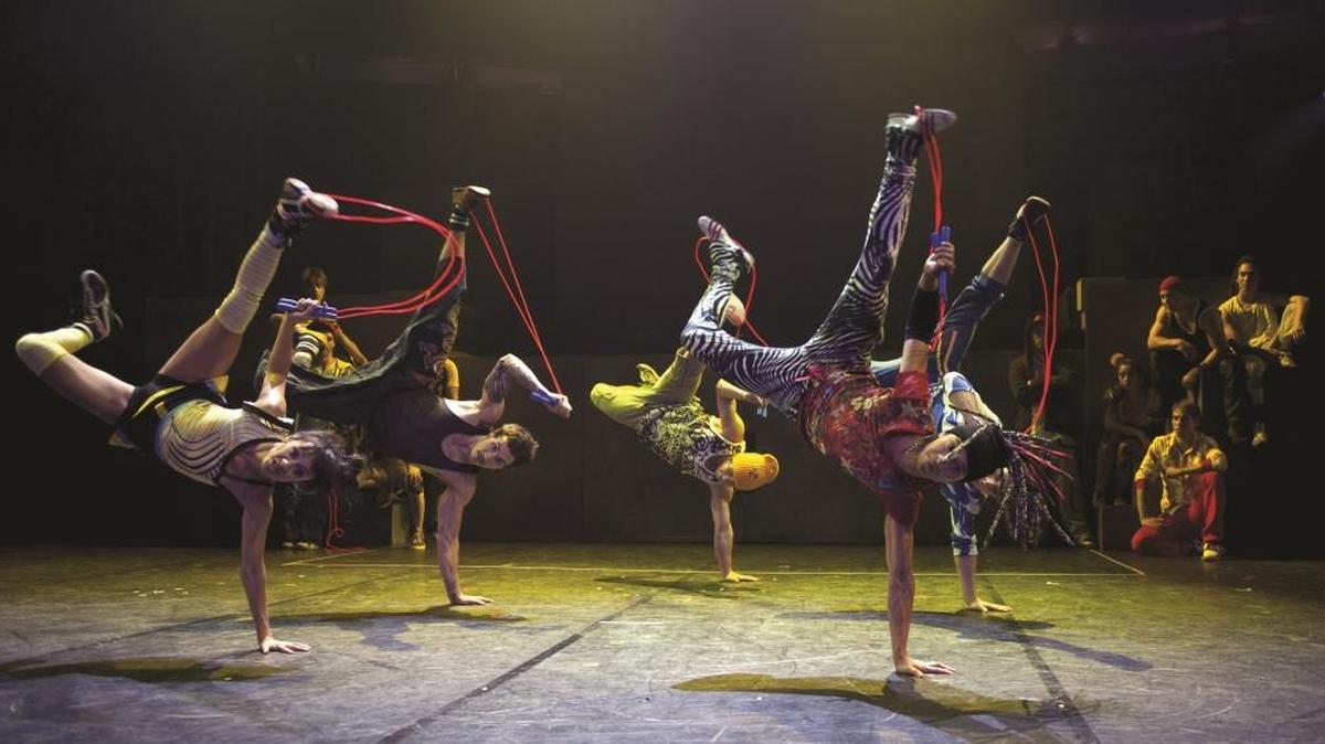 
Billed as “a mind-blowing fusion of new theatrical circus and urban dance,” Cirque Eloize iD, which is playing this weekend at the the Adrienne Arsht Center for the Performing Arts, is a dazzling, high-energy show that offers something for everyone, featuring acrobats, break dancers and contortionists, plus a grand finale with a one-of-a-kind “trampowall” act. 
