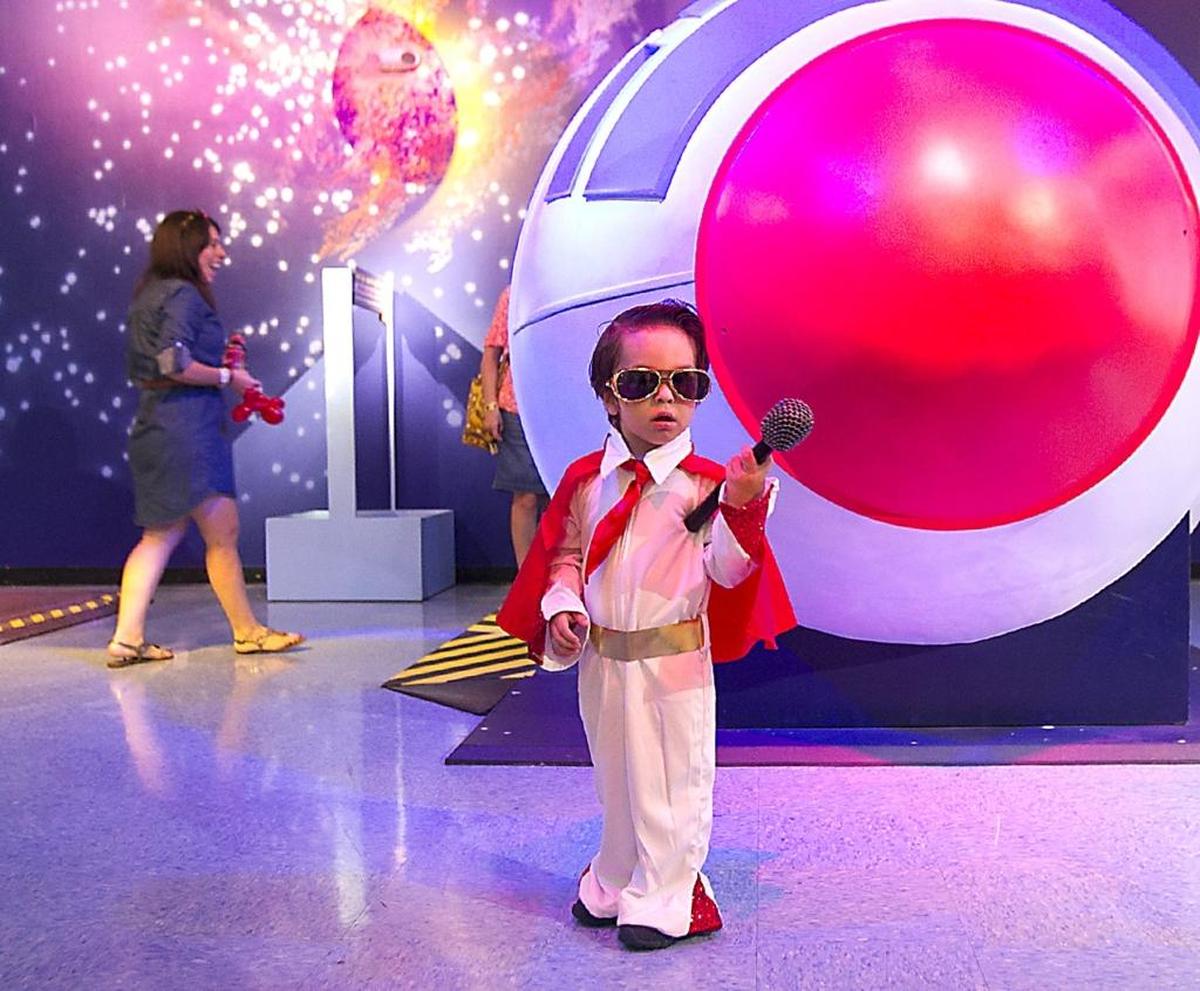 “Elvis” Federico Ortiz, 2, enjoys himself at the Miami Children’s Museum’s Not So Scary Halloween Bash in 2014. On Sunday, little goblins can dress up and trick-or-treat in a safe, fun environment around the museum’s galleries. Kids can brave the Haunted House, test their knowledge in the Mad Scientist Lab, create crazed crafts and test their rhythmic skills in the Monster Mash/Dance Contest, plus many other activities.