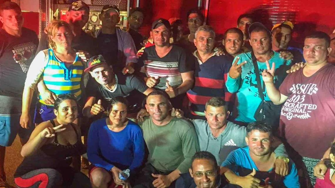 "I have never seen so many at once," Battalion Chief Francisco Perez said. "They were very happy to see us. They said they had been on the ocean for two days." A boat dropped them off on the ocean side of Lower Sugarloaf Key, about 20 miles from Key West, at about 6:15 p.m. Monday and left.