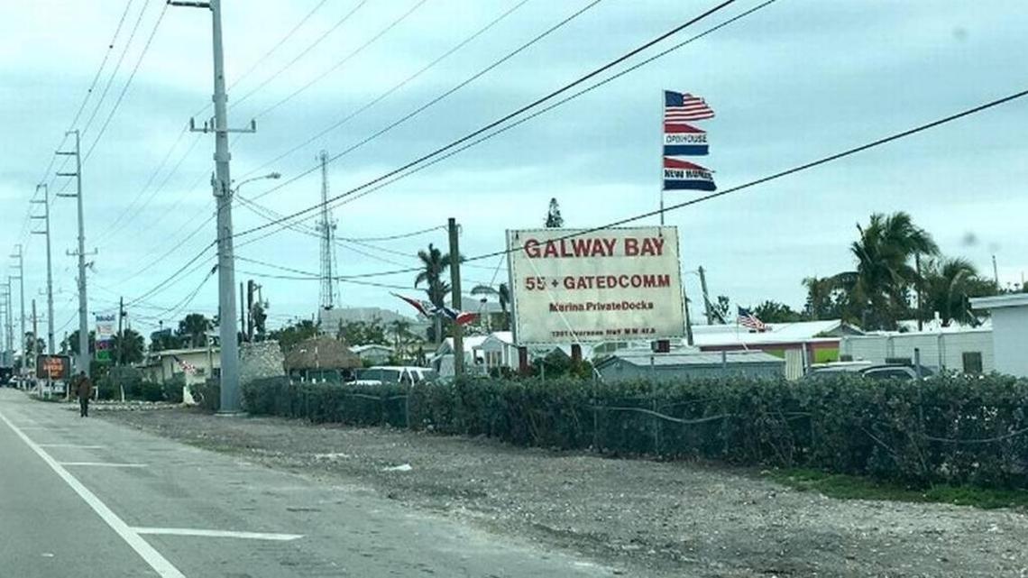 This is the Galway Bay Mobile Home Park at mile marker 47.5 oceanside in Marathon.